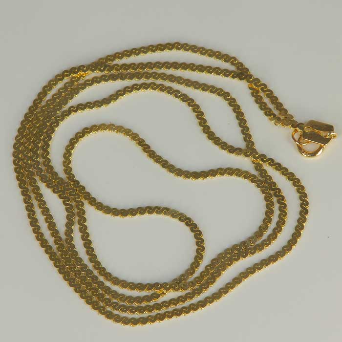 yellow gold estate chain serpentine link