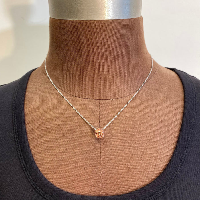 orange pink tourmaline necklace