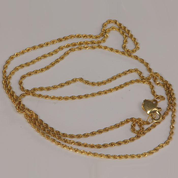 20inch small rope chain yellow gold