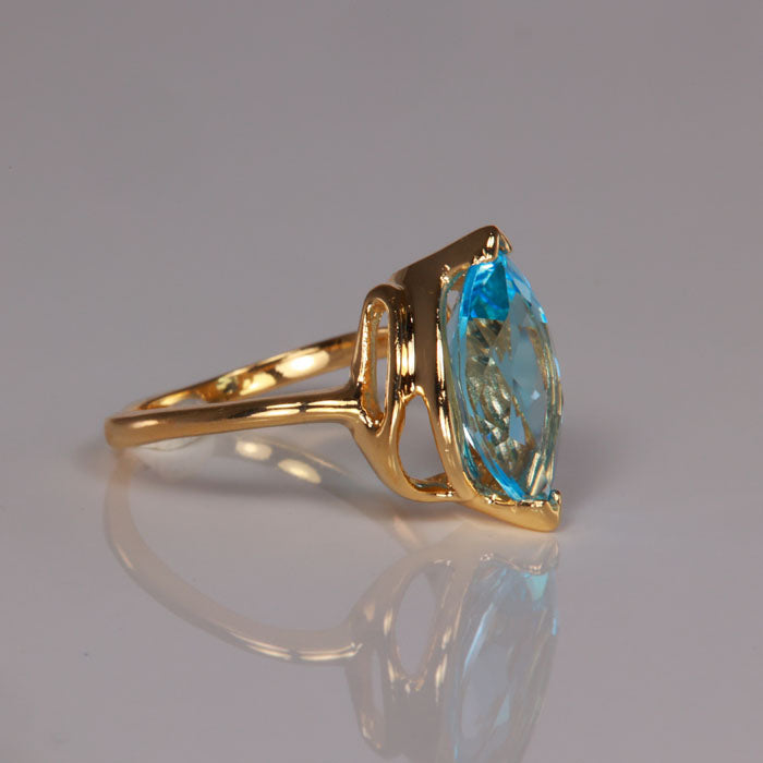 marquise blue topaz ring