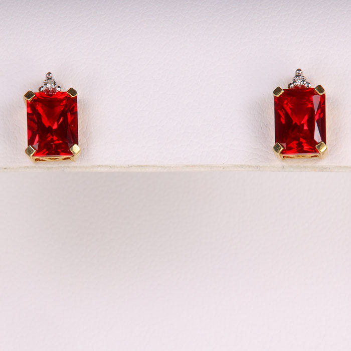 10k Dainty Ruby Earrings popular