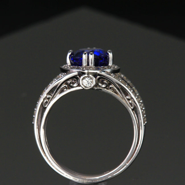 under gallery diamond tanzanite ring