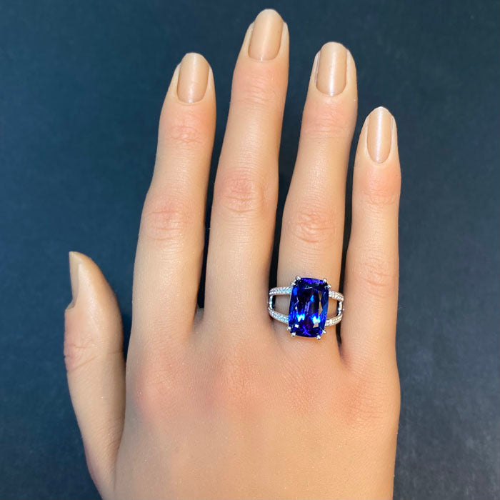 white gold tanzanite diamond ring