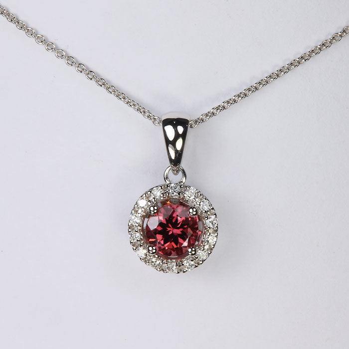 tourmaline white gold diamond pendant necklace