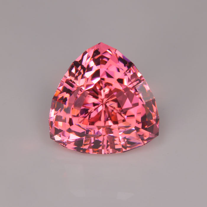 trilliant cut pink tourmaline gem