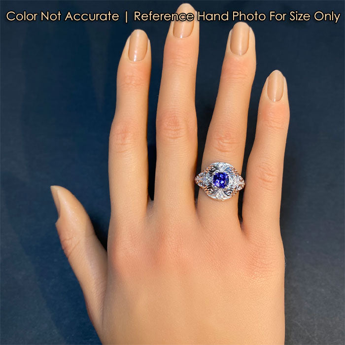 tanzanite gemstone ring white gold vintage look 