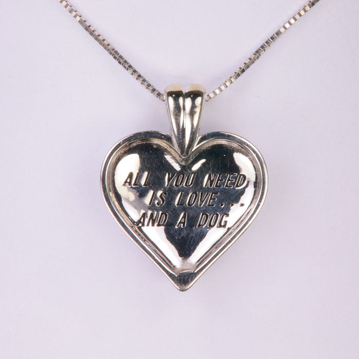 all you need is love and a dog pendant 