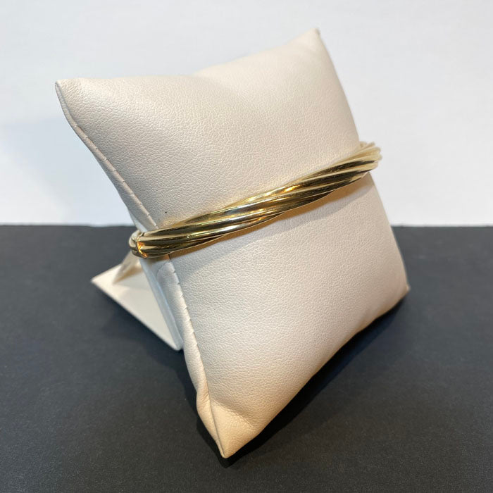 14K Yellow Gold Spiral Twist Hinged Bangle Moriartys Gem Art