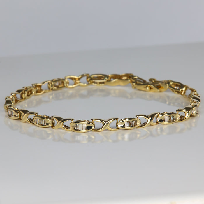 diamond and yellow gold estate bracelet