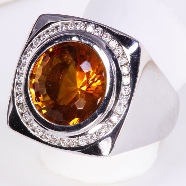 Christopher Michael Designed Ring With Citrine and Diamond