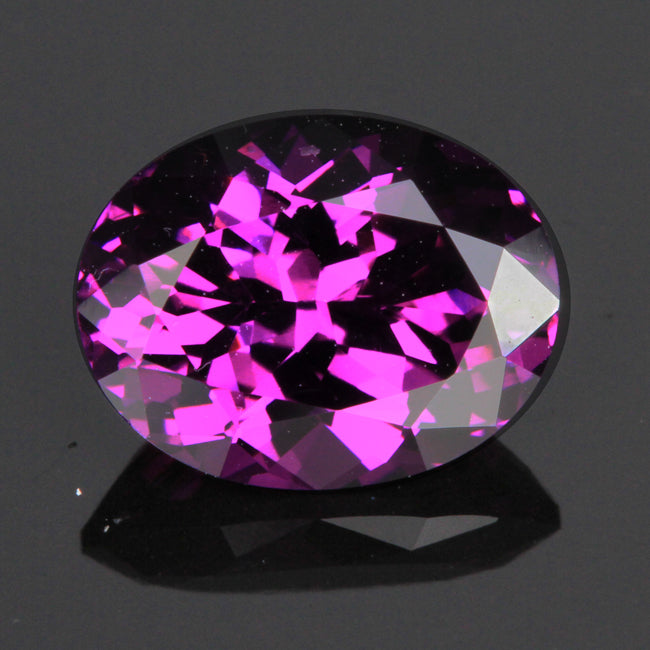 Purple Oval Step Cut Garnet Gemstone 2.82 Carats