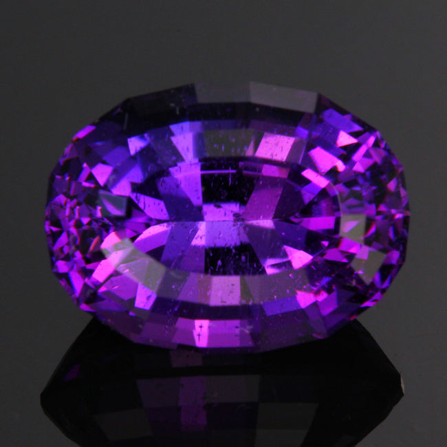 Purple Stepped Oval Rwanda Amethyst Gemstone 10.77 Carats