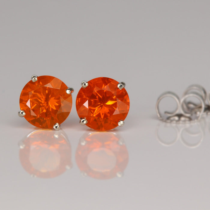 Fire Opal Stud Earrings