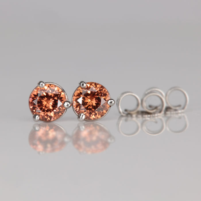 Round Brilliant Imperial Zircon Stud Earrings