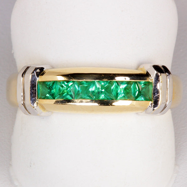 Estate Ring with Synthetic Emerald in 14kt