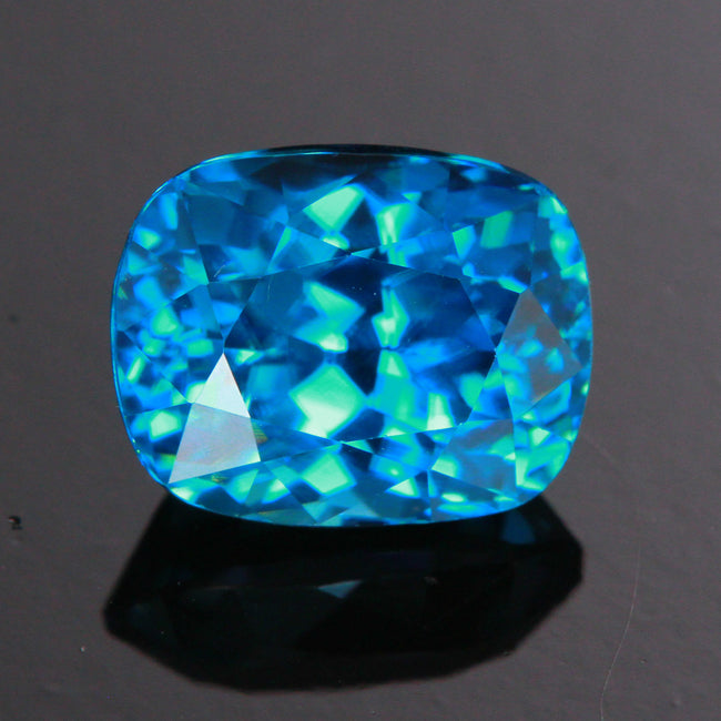 Blue Rectangle Cushion Cut Zircon 4.10 Carats