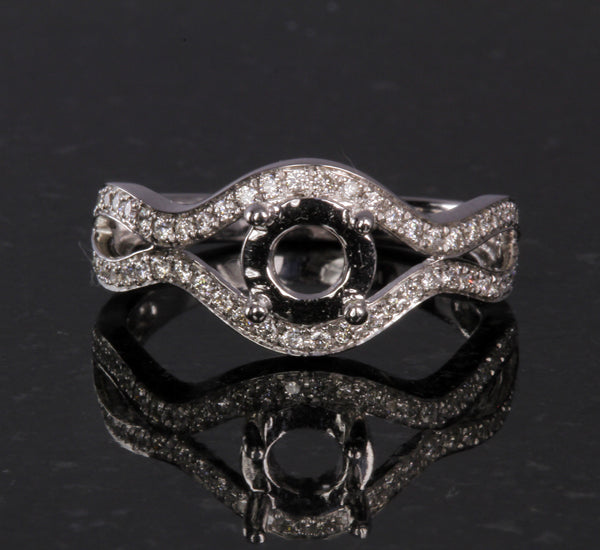 Ladies&#39; 14K White Gold Diamond Ring