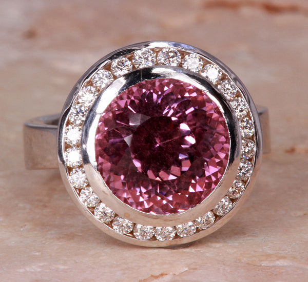 White Gold Tourmaline Ring 6.99 carat