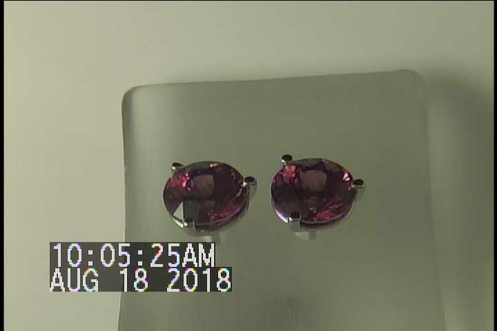 14K White Gold Round Brilliant Umbalite Garnet Stud Earrings 3.33 Carats