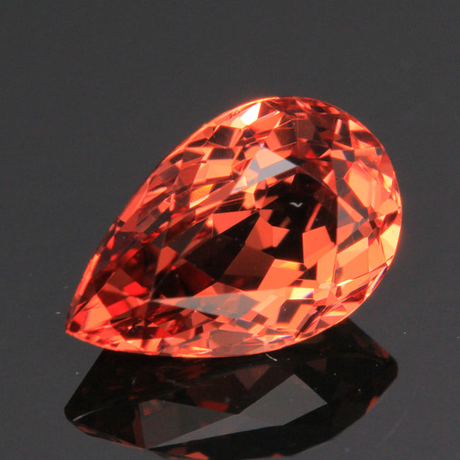 Peach Pear Shape Brililant Cut Malaia Garnet 2.65 ct