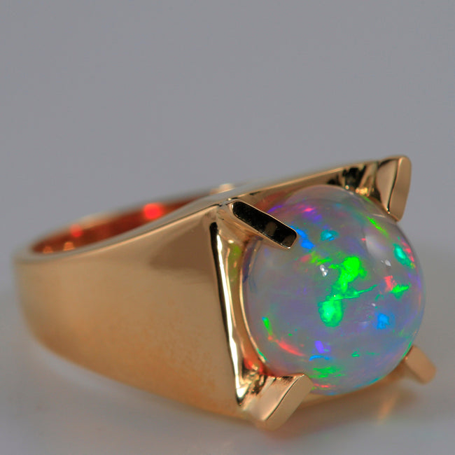 Mens Opal Ring 6.25 Carats in 14kt Yellow Gold