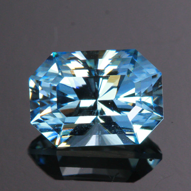 Greenish Blue Barion Style Emerald Cut Aquamarine Gemstone 1.97 Carats