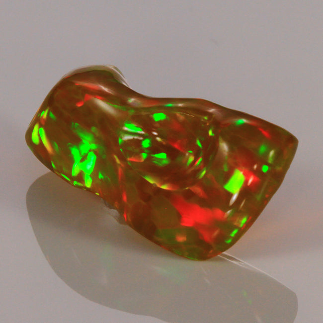 Vivid Colors Freeform Carved Welo Opal Gemstone 16.20 Carats