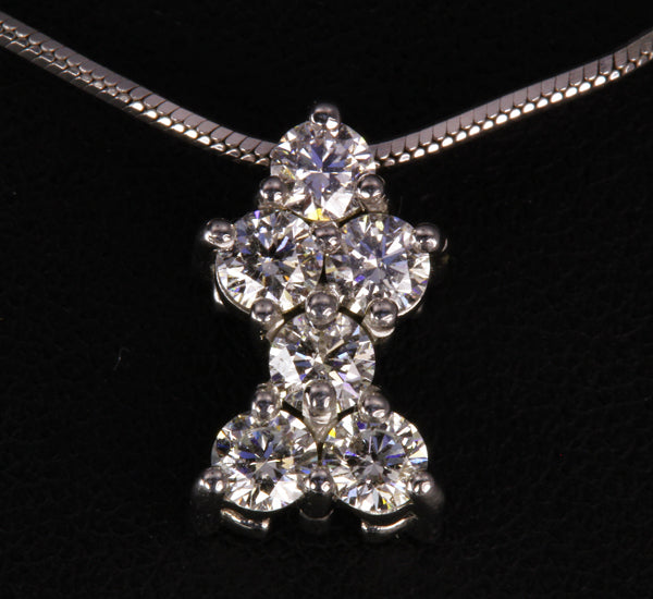 White Gold Diamond Pendant 1.59 Carat