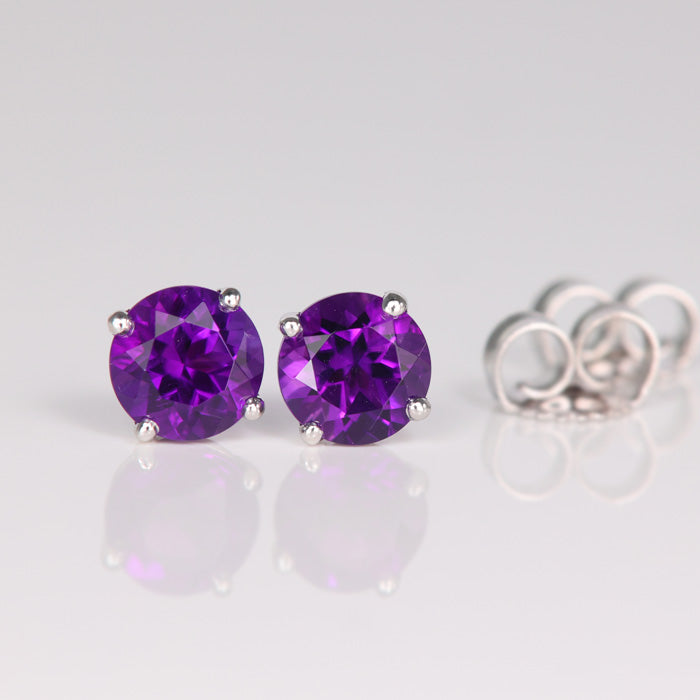  Amethyst Stud Earrings