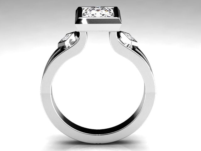 Christopher Michael Designed Bezel Set Princess Diamond Engagement Rin Moriartys Gem Art