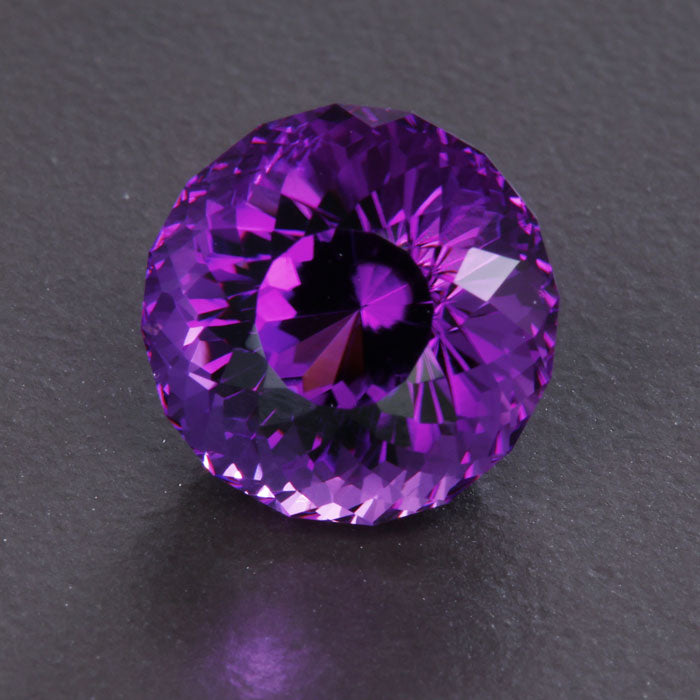 Round Brilliant Cut Amethyst Gemstone 13.05cts - Moriartys Gem Art