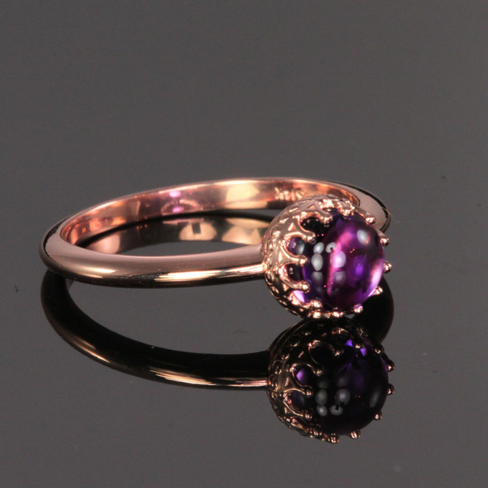 14k rose Gold Amethyst Ring 1.0 Carats