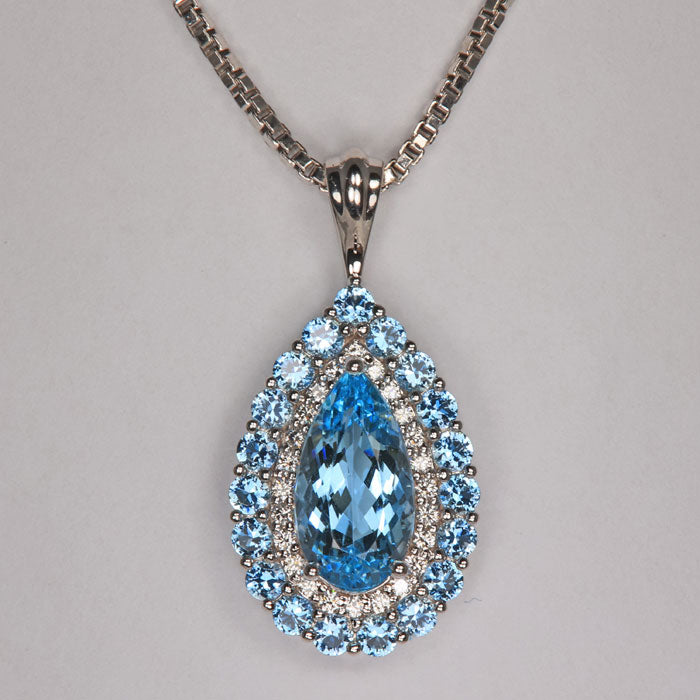 Aquamarine Gemstone Necklaces Online in USA - Aqua Stone Necklace