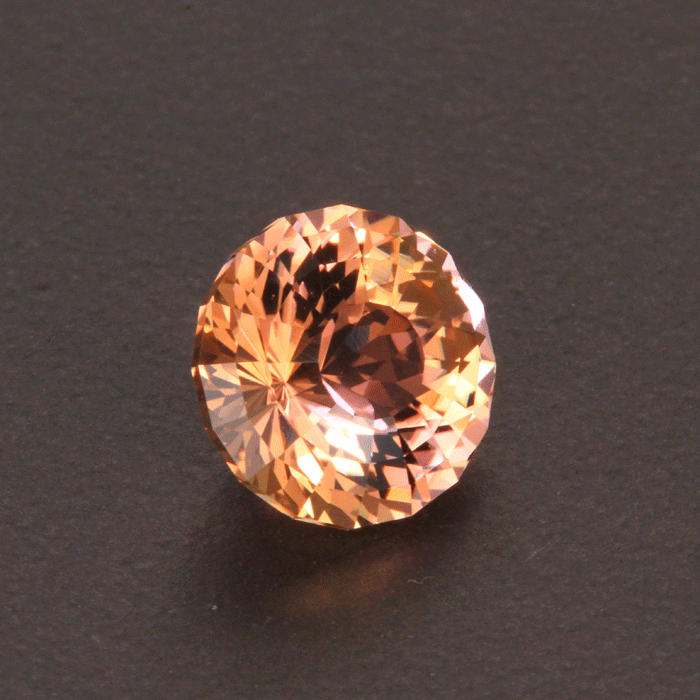 (ON HOLD MarkG) Peach/yellow/pink Round Brilliatn Cut Tourmaline Gemstone 3.62 Carats