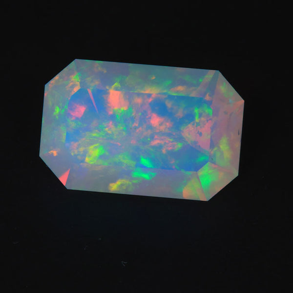 Faceted Emerald Cut Opal Gemstone 8.79 Carats