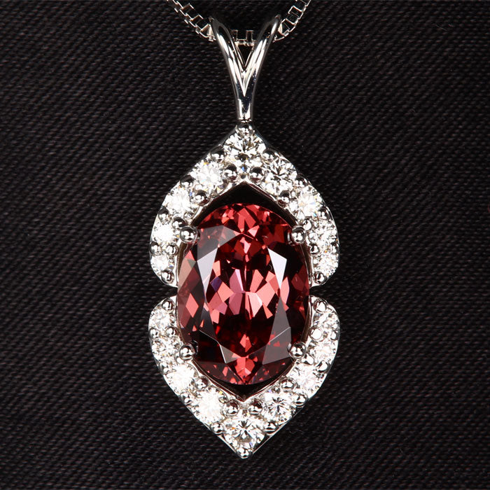  Malaya Garnet and Diamond Pendant