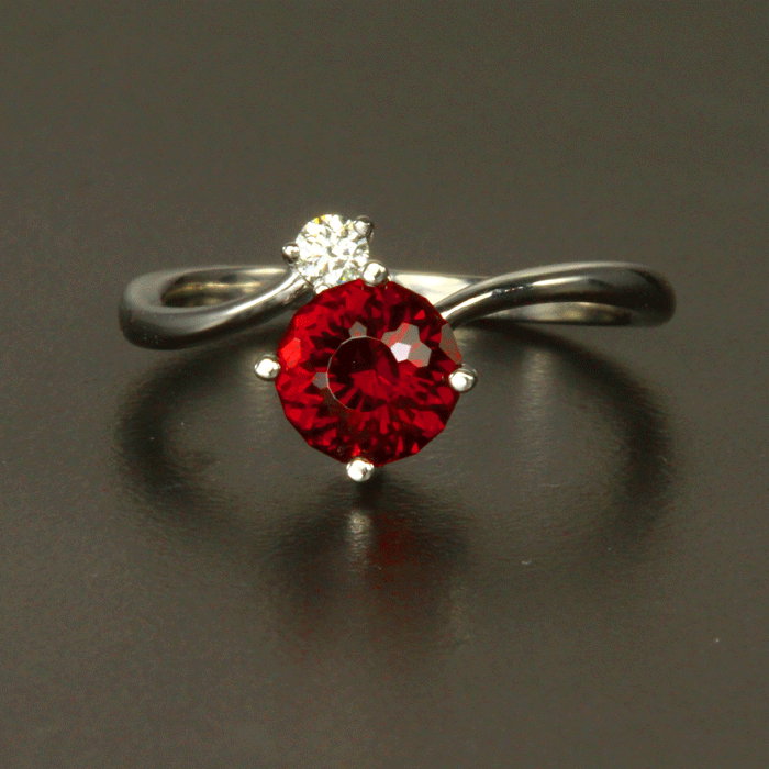 14k White Gold Chrome Pyrope Garnet and Diamond Ring 1.59 Carats