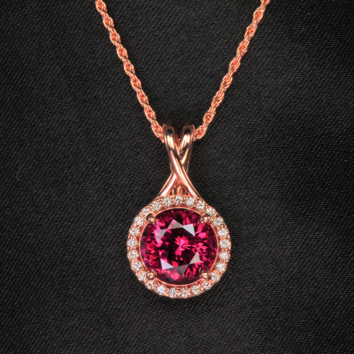 yellow gold tsavorite garnet pendant with diamond halo 1 . 08 carats ...