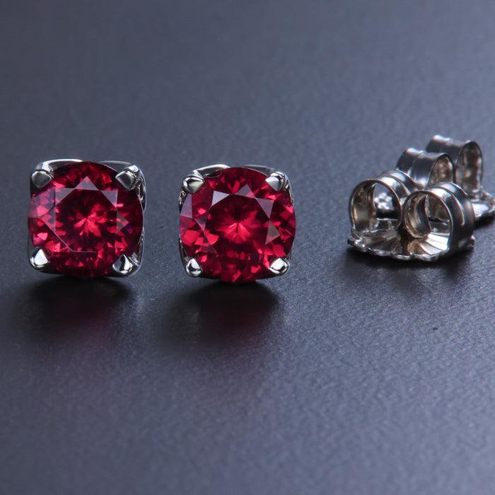 White Gold Umbalite Garnet Earrings