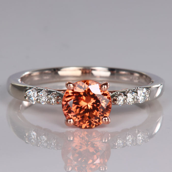 14K White/Rose Gold Imperial Zircon Ring 1.58cts