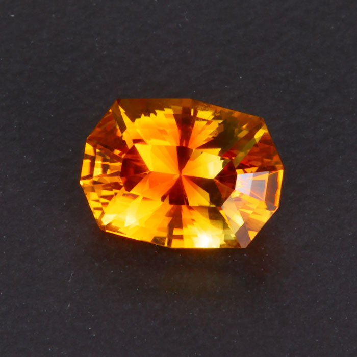 Orange Antique Cushion Barion Cut Sapphire Gemstone 1.85 Carats