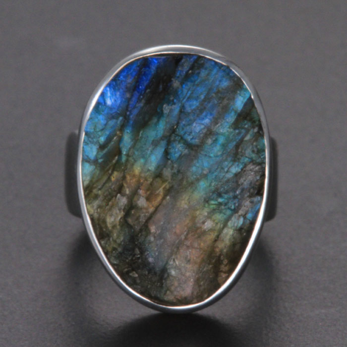 Sterling Silver Spectrolite Ring