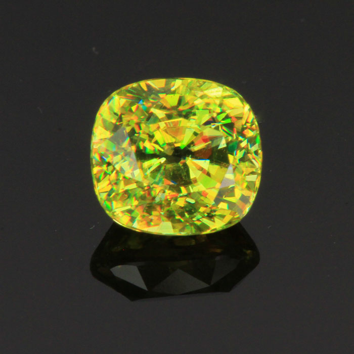 oval step cut sphene green 