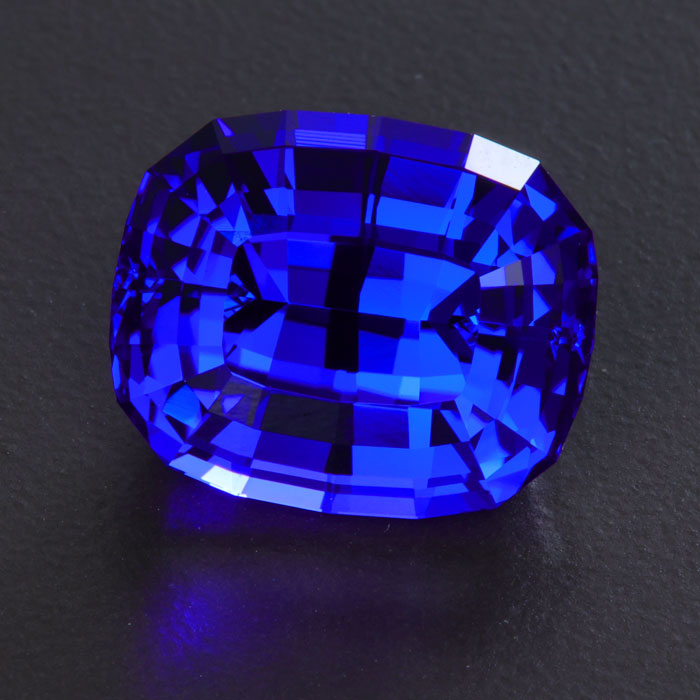 Natural Violet Blue Stepped Antique Cushion Tanzanite Gemstone 22.03 Carats