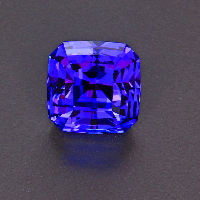 Blue Violet Square Stepped Cushion Tanzanite