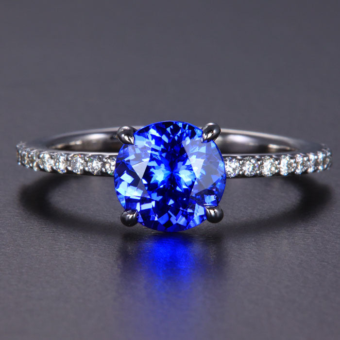 Tanzanite Ring wtih Diamond Shank