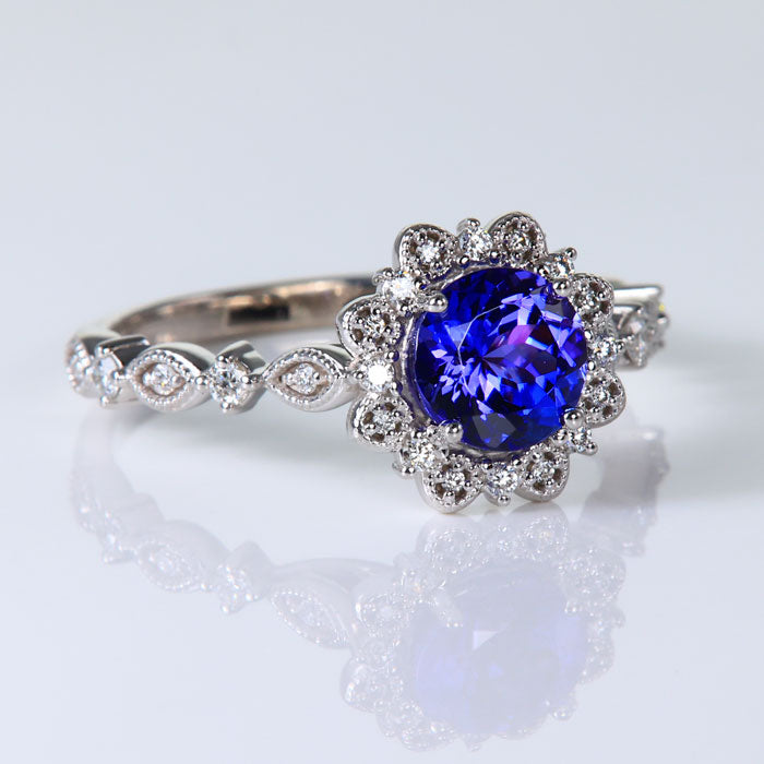  Tanzanite and Diamond Ring