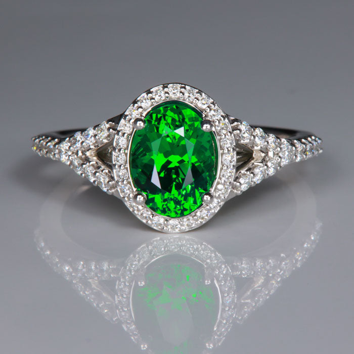 Tsavorite and Diamond Ring