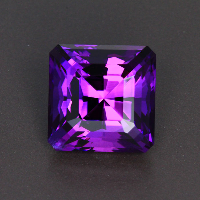 Square Portuguese Step Cut Amethyst Gemstone 17.43 Carats