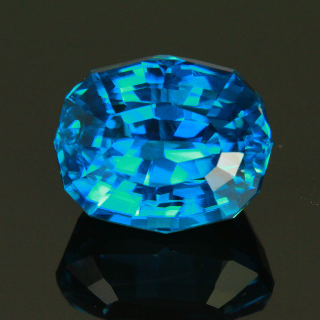 Antique Cushion Cut Blue Zircon 3.98 Carats